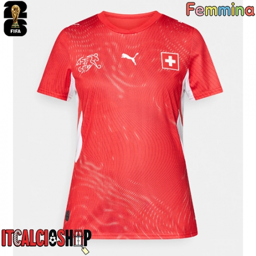 Svizzera Prima Maglia Femmina Mondiali 2026 Manica Corta